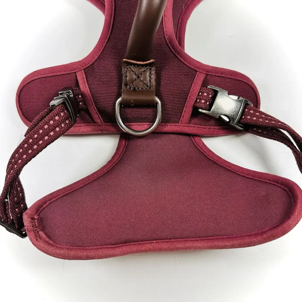 NWT Reddy Dog Harness, Size Large, Burgundy/Brown, Leather Traffic Handle